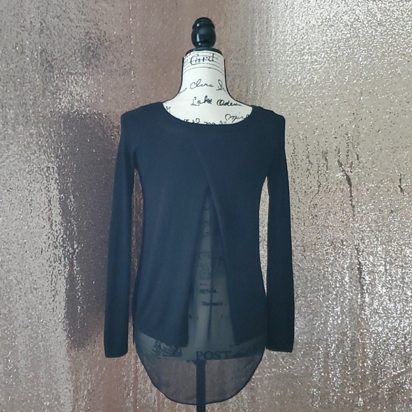 NWOT Black Express Sweater with Sheer Back Opening - Picture 4 of 6